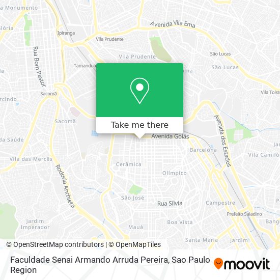 Mapa Faculdade Senai  Armando Arruda Pereira