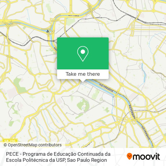 Mapa PECE - Programa de Educação Continuada da Escola Politécnica da USP