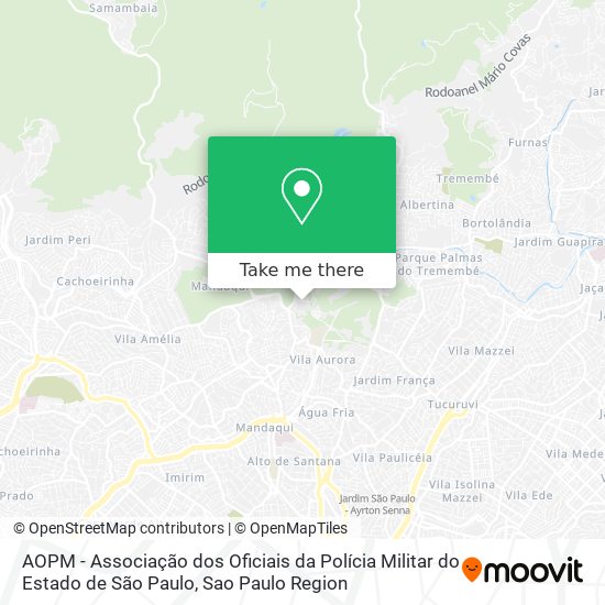 AOPM - Associação dos Oficiais da Polícia Militar do Estado de São Paulo map