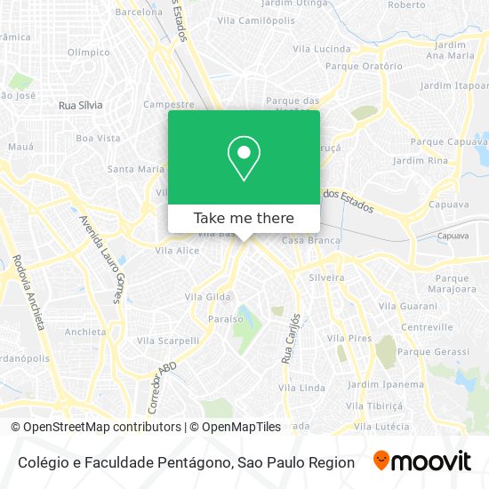 Mapa Colégio e Faculdade Pentágono