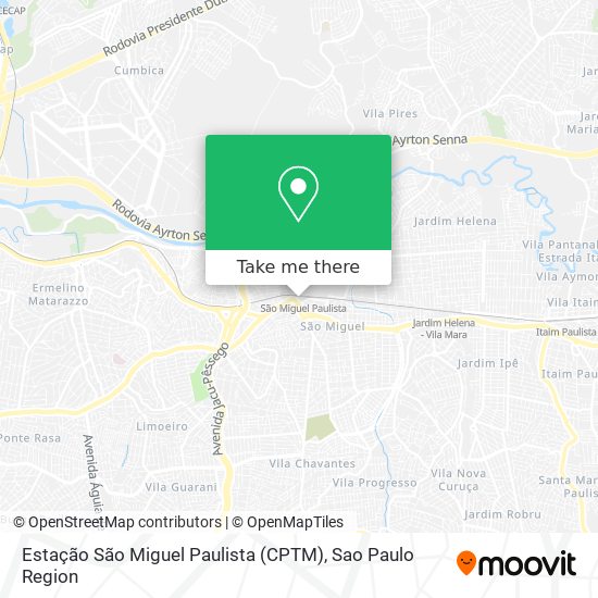 Mapa Estação São Miguel Paulista (CPTM)