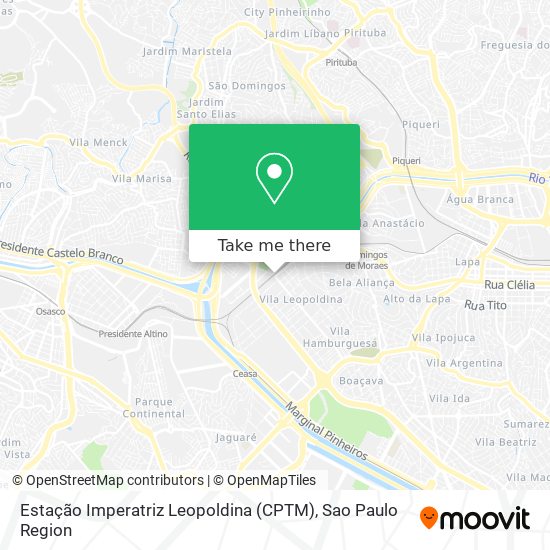 Mapa Estação Imperatriz Leopoldina (CPTM)