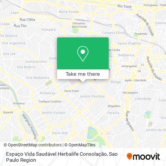 Espaço Vida Saudável Herbalife Consolação map