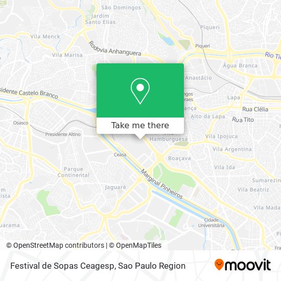 Mapa Festival de Sopas Ceagesp