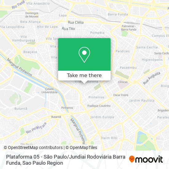 Mapa Plataforma 05 - São Paulo / Jundiai Rodoviária Barra Funda