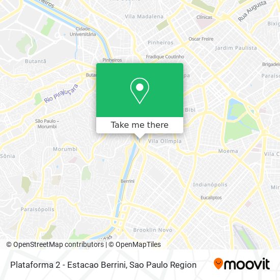 Plataforma 2 - Estacao Berrini map