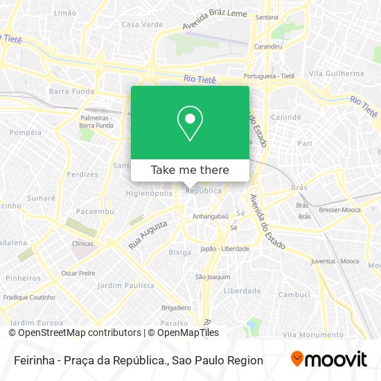 Mapa Feirinha - Praça da República.