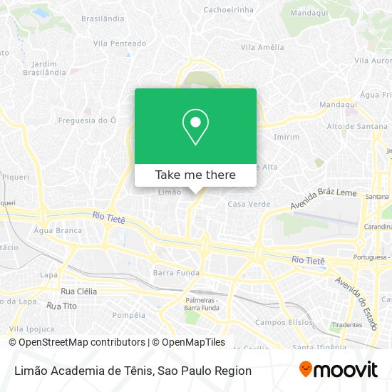 Mapa Limão Academia de Tênis