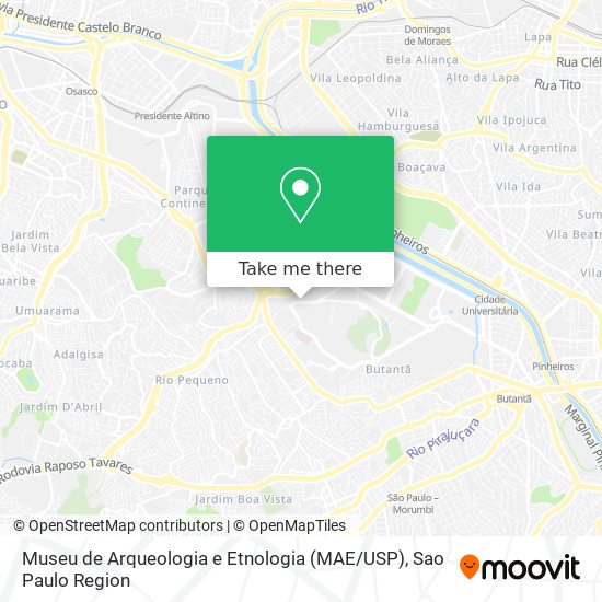 Mapa Museu de Arqueologia e Etnologia (MAE / USP)