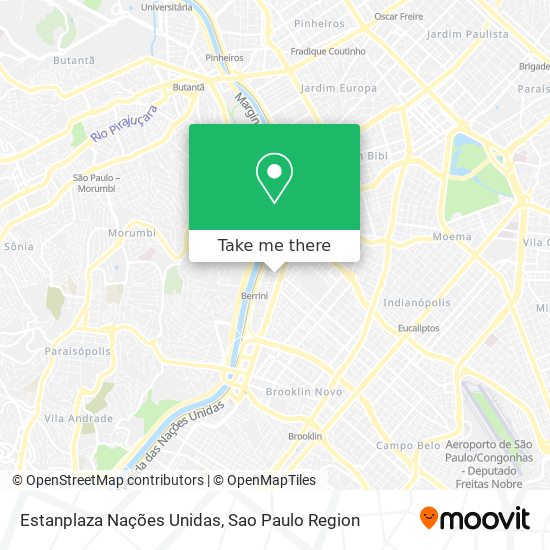 Mapa Estanplaza Nações Unidas