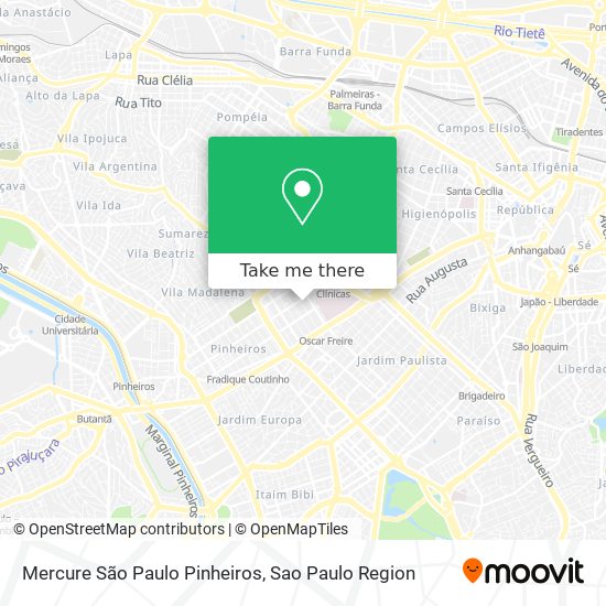 Mercure São Paulo Pinheiros map