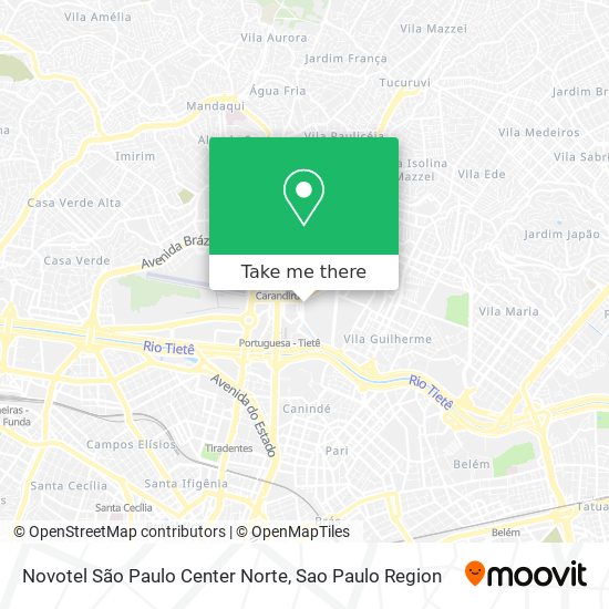 Mapa Novotel São Paulo Center Norte