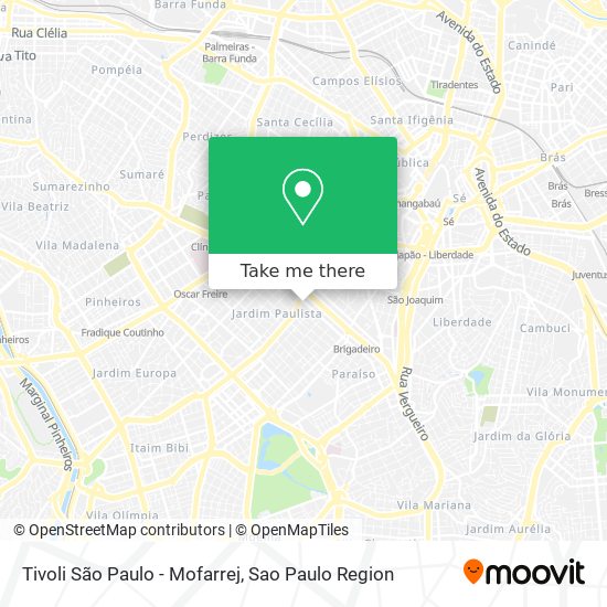 Mapa Tivoli São Paulo - Mofarrej