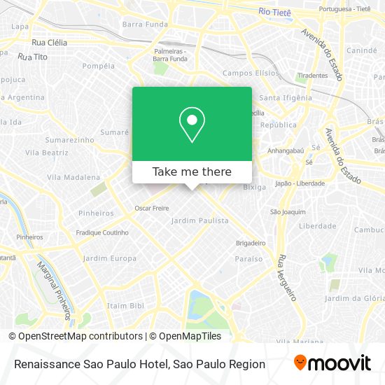 Mapa Renaissance Sao Paulo Hotel