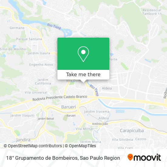 18° Grupamento de Bombeiros map