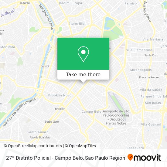 27º Distrito Policial - Campo Belo map