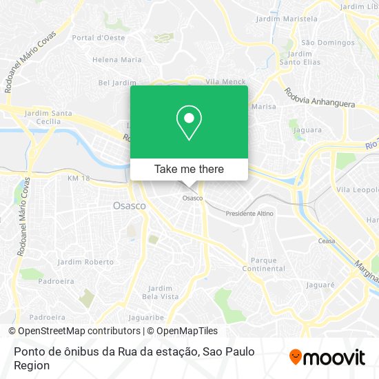 Mapa Ponto de ônibus da Rua da estação