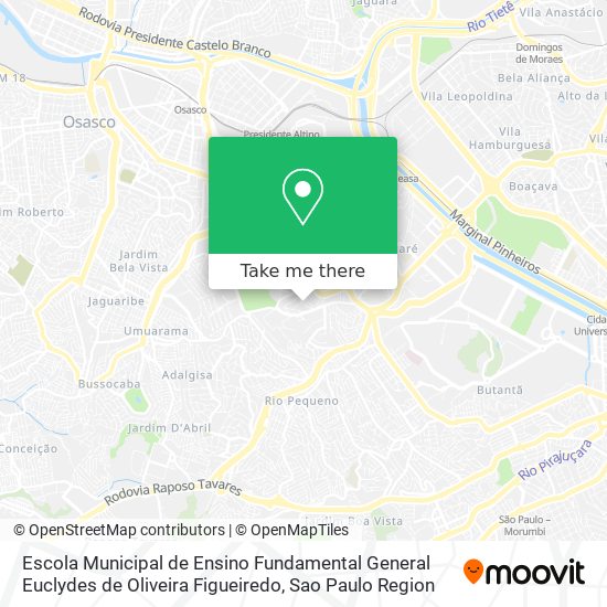 Mapa Escola Municipal de Ensino Fundamental General Euclydes de Oliveira Figueiredo