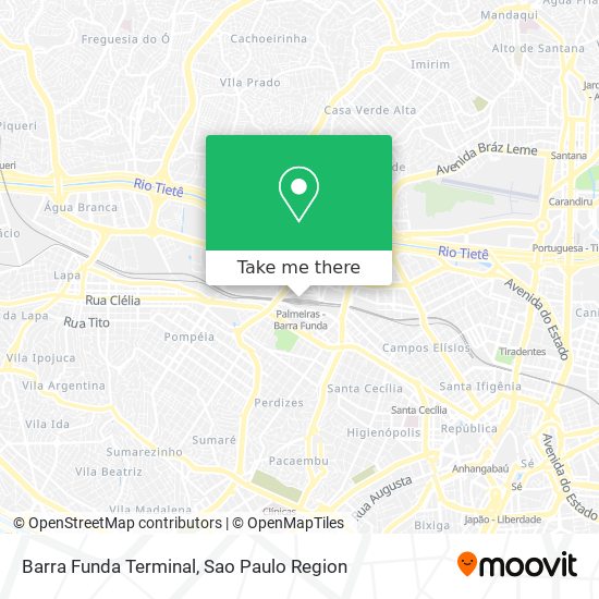 Barra Funda Terminal map
