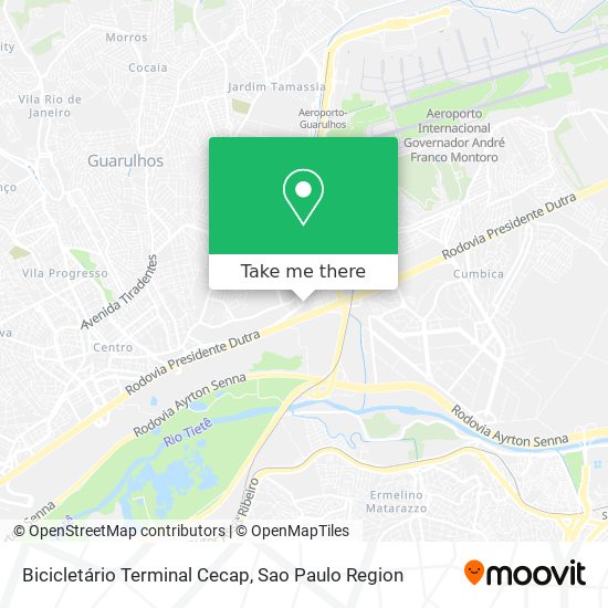 Bicicletário Terminal Cecap map