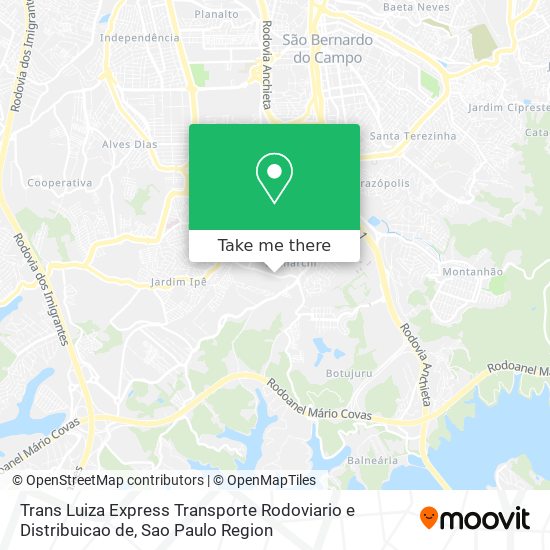 Mapa Trans Luiza Express Transporte Rodoviario e Distribuicao de