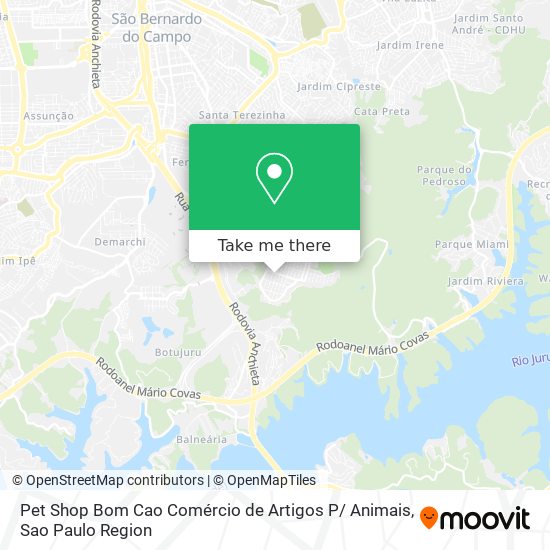 Mapa Pet Shop Bom Cao Comércio de Artigos P/ Animais