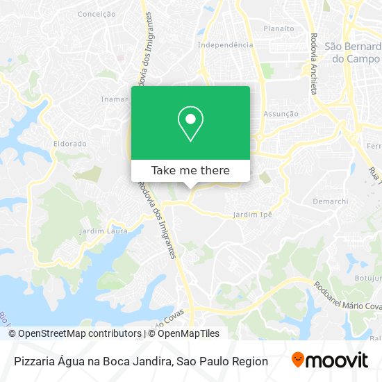 Mapa Pizzaria Água na Boca Jandira