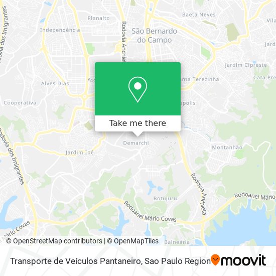 Mapa Transporte de Veículos Pantaneiro