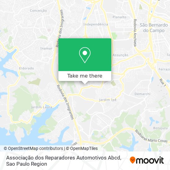 Mapa Associação dos Reparadores Automotivos Abcd