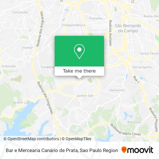 Mapa Bar e Mercearia Canário de Prata