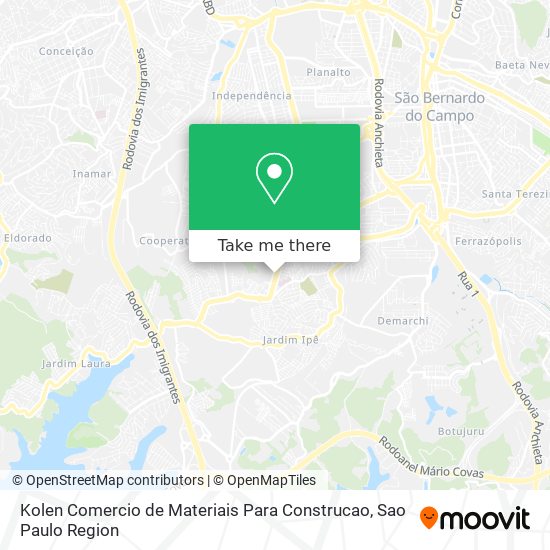 Mapa Kolen Comercio de Materiais Para Construcao