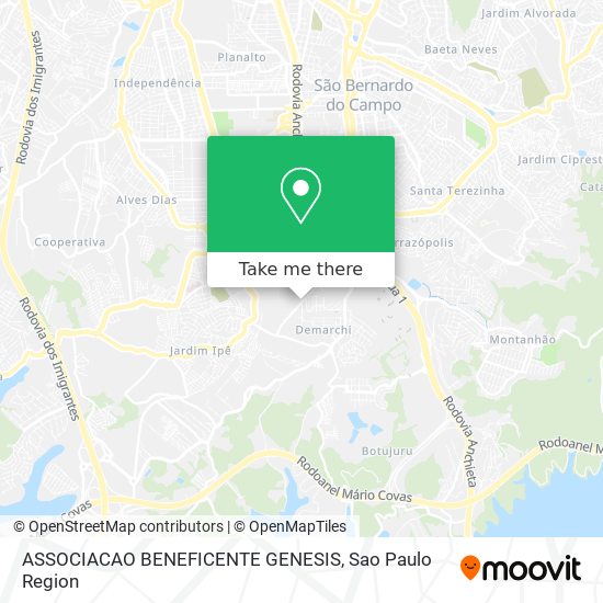 ASSOCIACAO BENEFICENTE GENESIS map