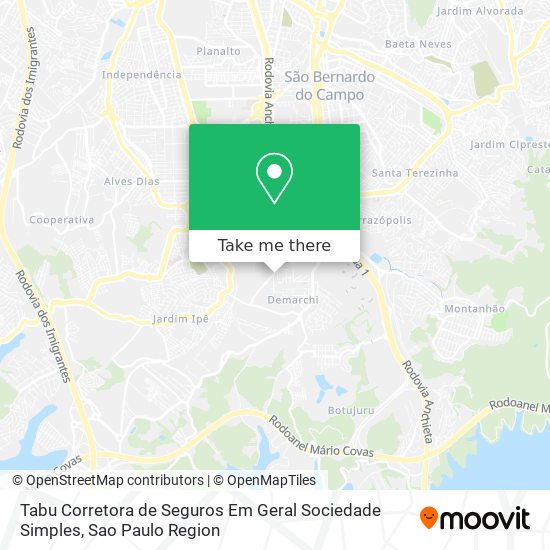 Tabu Corretora de Seguros Em Geral Sociedade Simples map