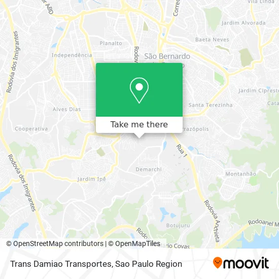 Trans Damiao Transportes map