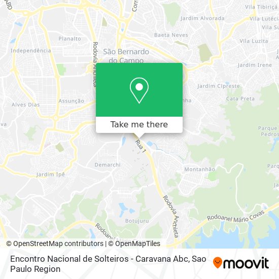 Mapa Encontro Nacional de Solteiros - Caravana Abc