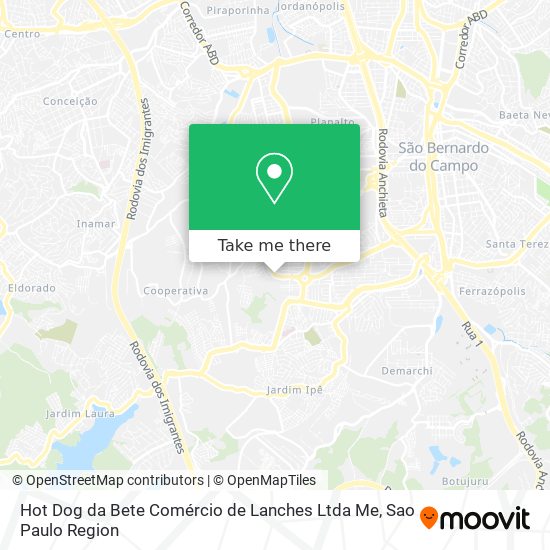 Hot Dog da Bete Comércio de Lanches Ltda Me map