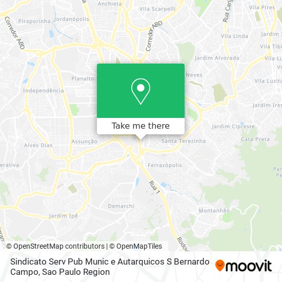 Mapa Sindicato Serv Pub Munic e Autarquicos S Bernardo Campo