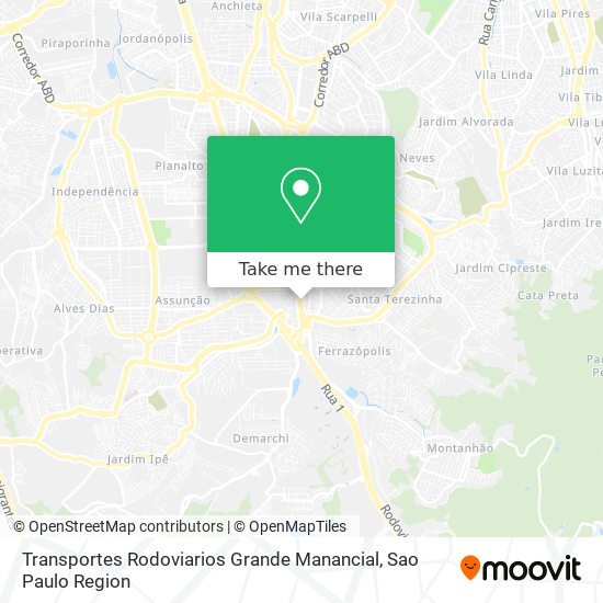 Transportes Rodoviarios Grande Manancial map