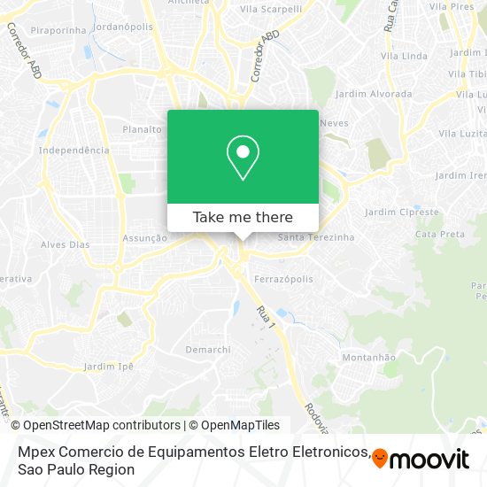 Mpex Comercio de Equipamentos Eletro Eletronicos map