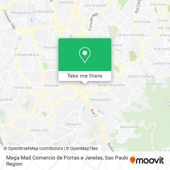 Mapa Mega Mad Comercio de Portas e Janelas