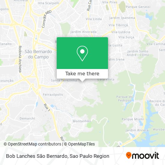 Bob Lanches São Bernardo map