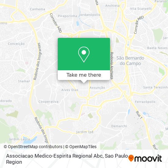 Mapa Associacao Medico-Espirita Regional Abc