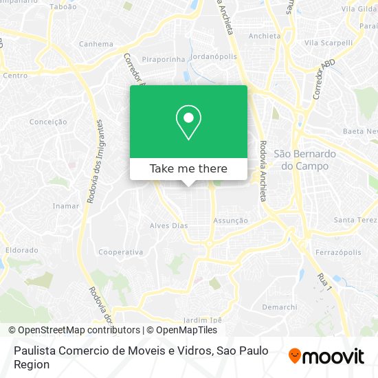 Mapa Paulista Comercio de Moveis e Vidros