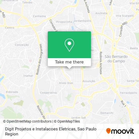 Digit Projetos e Instalacoes Eletricas map