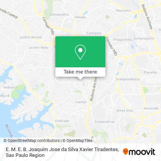 Mapa E. M. E. B. Joaquim Jose da Silva Xavier Tiradentes