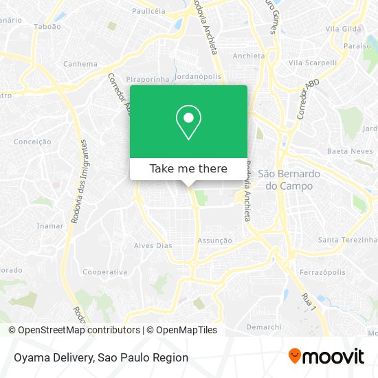 Mapa Oyama Delivery