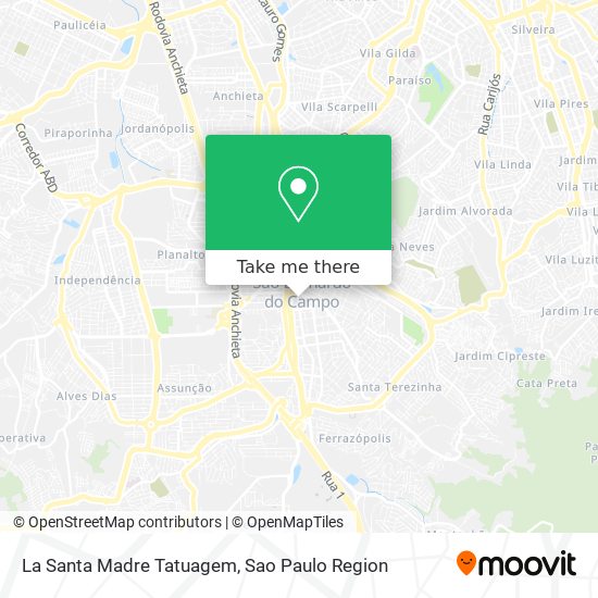 La Santa Madre Tatuagem map