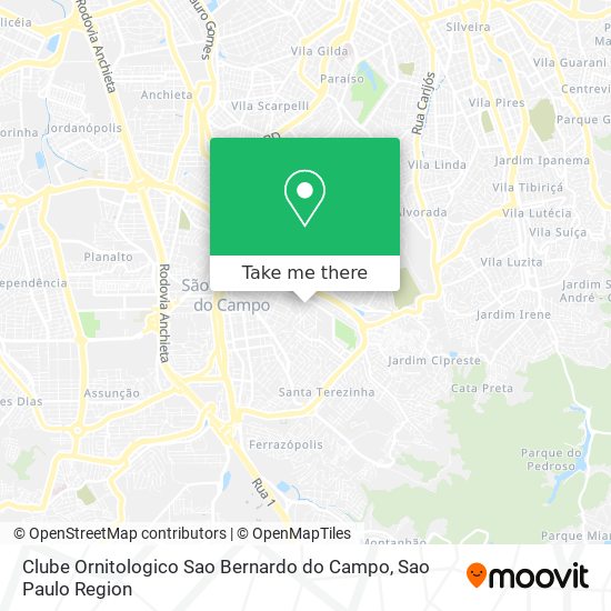 Clube Ornitologico Sao Bernardo do Campo map