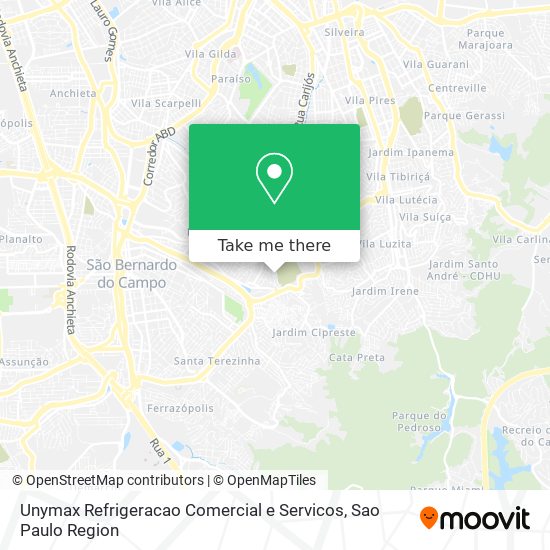 Mapa Unymax Refrigeracao Comercial e Servicos