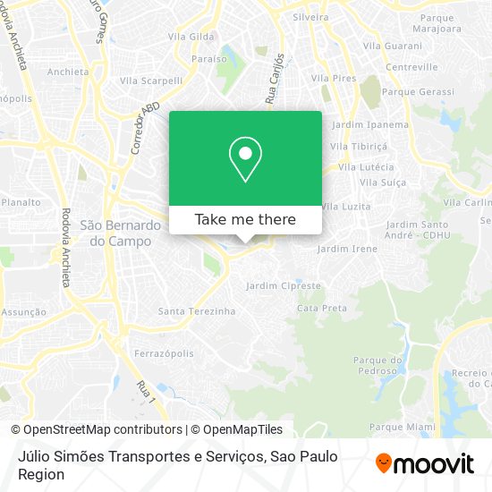 Mapa Júlio Simões Transportes e Serviços